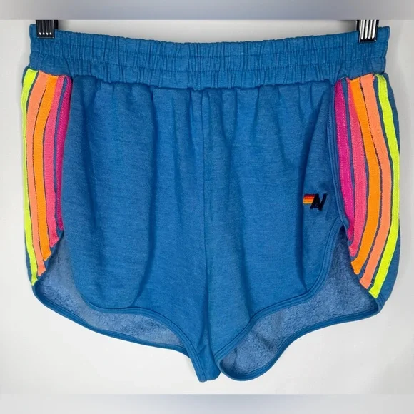 Aviator Nation 5 Stripe Crewneck Sweatshirt and 5 Stripe Jogger Shorts Set - Picture 7 of 17